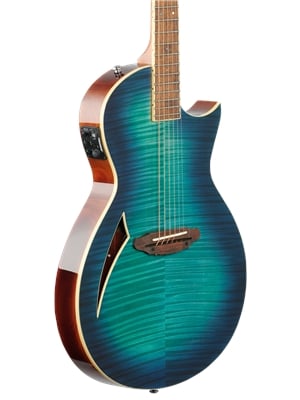 ESP LTD TL-6 FM Thinline Acoustic Electric Guitar Body Angled View